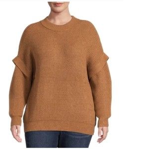 NWT Terra & Sky Layered Sleeve Pullover Sweater Plus Size